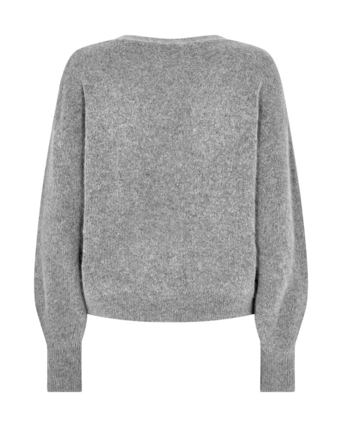 AW23-156830-919_2 MMThora V-Neck Knit Cardigan Grey Melange