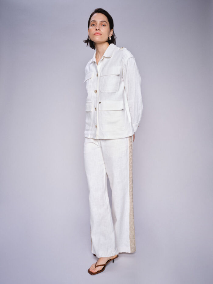 169530 180 MMAlfea Ramie Jacket Ecru- 169540 180 MMBeata Ramie Pant Ecru